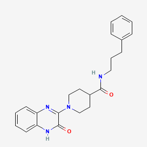 molecular formula C23H26N4O2 B2970166 1-(3-oxo-3,4-dihydroquinoxalin-2-yl)-N-(3-phenylpropyl)piperidine-4-carboxamide CAS No. 1206984-73-7