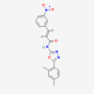 molecular formula C19H16N4O4 B2970174 (E)-N-(5-(2,4-dimethylphenyl)-1,3,4-oxadiazol-2-yl)-3-(3-nitrophenyl)acrylamide CAS No. 891145-29-2