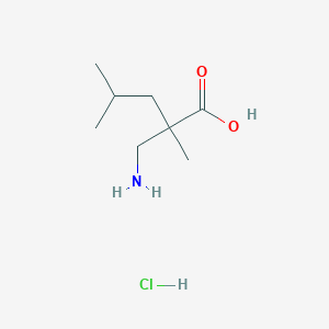 molecular formula C8H18ClNO2 B2970180 2-(氨甲基)-2,4-二甲基戊酸盐酸盐 CAS No. 2126161-39-3
