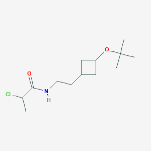 molecular formula C13H24ClNO2 B2970182 2-Chloro-N-[2-[3-[(2-methylpropan-2-yl)oxy]cyclobutyl]ethyl]propanamide CAS No. 2411301-74-9
