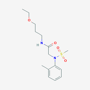 molecular formula C15H24N2O4S B297019 N-(3-ethoxypropyl)-2-[2-methyl(methylsulfonyl)anilino]acetamide 