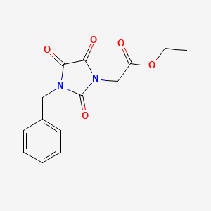 molecular formula C14H14N2O5 B2970203 Ethyl 2-(3-benzyl-2,4,5-trioxoimidazolidin-1-yl)acetate CAS No. 128043-60-7