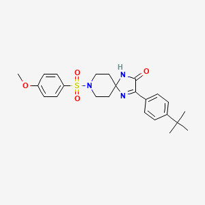 molecular formula C24H29N3O4S B2970222 3-(4-(Tert-butyl)phenyl)-8-((4-methoxyphenyl)sulfonyl)-1,4,8-triazaspiro[4.5]dec-3-en-2-one CAS No. 1185088-13-4