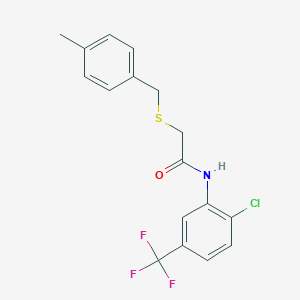 molecular formula C17H15ClF3NOS B297023 N-[2-chloro-5-(trifluoromethyl)phenyl]-2-[(4-methylbenzyl)sulfanyl]acetamide 
