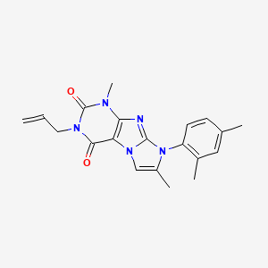 molecular formula C20H21N5O2 B2970236 6-(2,4-Dimethylphenyl)-4,7-dimethyl-2-prop-2-enylpurino[7,8-a]imidazole-1,3-dione CAS No. 878727-25-4