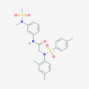 molecular formula C25H29N3O5S2 B297024 2-{2,4-dimethyl[(4-methylphenyl)sulfonyl]anilino}-N-{3-[methyl(methylsulfonyl)amino]phenyl}acetamide 