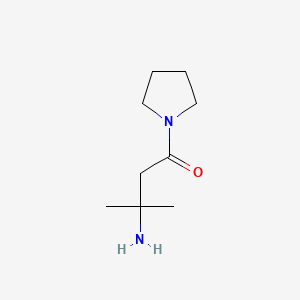 molecular formula C9H18N2O B2970253 3-Amino-3-methyl-1-pyrrolidin-1-ylbutan-1-one CAS No. 1186426-99-2