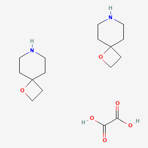 molecular formula C16H28N2O6 B2970255 1-Oxa-7-azaspiro[3.5]nonane oxalate(2:1) CAS No. 1408076-14-1; 1523617-84-6