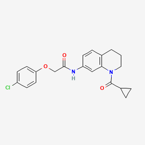 molecular formula C21H21ClN2O3 B2970265 2-(4-chlorophenoxy)-N-[1-(cyclopropanecarbonyl)-3,4-dihydro-2H-quinolin-7-yl]acetamide CAS No. 898439-15-1