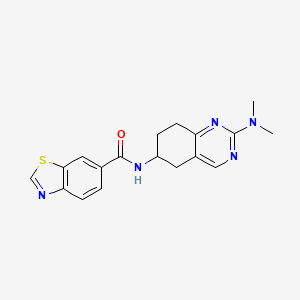 molecular formula C18H19N5OS B2970272 N-[2-(二甲氨基)-5,6,7,8-四氢喹唑啉-6-基]-1,3-苯并噻唑-6-甲酰胺 CAS No. 2097919-13-4