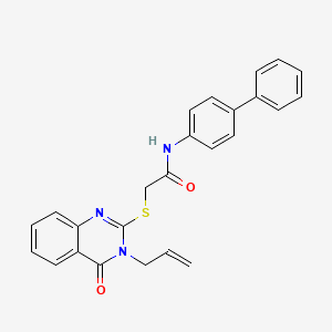molecular formula C25H21N3O2S B2970276 N-{[1,1'-biphenyl]-4-yl}-2-{[4-oxo-3-(prop-2-en-1-yl)-3,4-dihydroquinazolin-2-yl]sulfanyl}acetamide CAS No. 325765-95-5