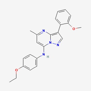 molecular formula C22H22N4O2 B2970278 N-(4-ethoxyphenyl)-3-(2-methoxyphenyl)-5-methylpyrazolo[1,5-a]pyrimidin-7-amine CAS No. 890621-90-6