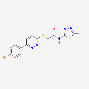 molecular formula C15H12BrN5OS2 B2970281 2-((6-(4-bromophenyl)pyridazin-3-yl)thio)-N-(5-methyl-1,3,4-thiadiazol-2-yl)acetamide CAS No. 921056-69-1