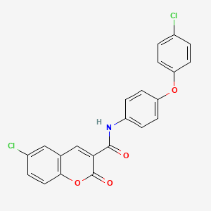 molecular formula C22H13Cl2NO4 B2970282 6-chloro-N-[4-(4-chlorophenoxy)phenyl]-2-oxo-2H-chromene-3-carboxamide CAS No. 310451-03-7