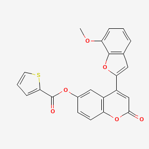 molecular formula C23H14O6S B2970288 4-(7-methoxybenzofuran-2-yl)-2-oxo-2H-chromen-6-yl thiophene-2-carboxylate CAS No. 898415-71-9