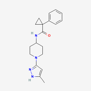 molecular formula C19H24N4O B2970293 N-(1-(5-methyl-1H-pyrazol-3-yl)piperidin-4-yl)-1-phenylcyclopropanecarboxamide CAS No. 2034209-53-3