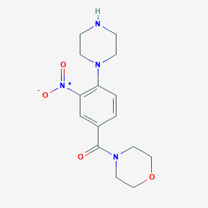molecular formula C15H20N4O4 B2970300 4-(3-硝基-4-哌嗪-1-基苯甲酰)吗啉 CAS No. 524034-47-7