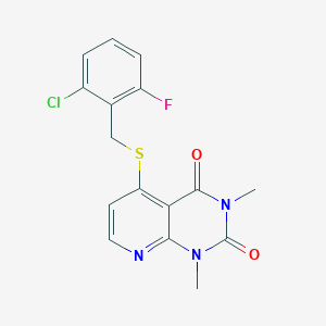 5-[(2-Chloro-6-fluorophenyl)methylsulfanyl]-1,3-dimethylpyrido[2,3-d]pyrimidine-2,4-dione