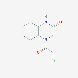 molecular formula C10H15ClN2O2 B2970306 4-(2-Chloroacetyl)-1,3,4a,5,6,7,8,8a-octahydroquinoxalin-2-one CAS No. 2411257-20-8