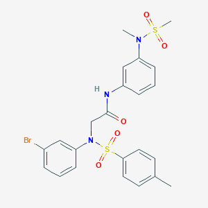 molecular formula C23H24BrN3O5S2 B297031 2-{3-bromo[(4-methylphenyl)sulfonyl]anilino}-N-{3-[methyl(methylsulfonyl)amino]phenyl}acetamide 