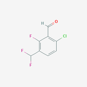 molecular formula C8H4ClF3O B2970313 6-Chloro-3-(difluoromethyl)-2-fluorobenzaldehyde CAS No. 2307552-83-4