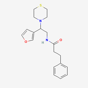 molecular formula C19H24N2O2S B2970316 N-(2-(furan-3-yl)-2-thiomorpholinoethyl)-3-phenylpropanamide CAS No. 2034541-27-8