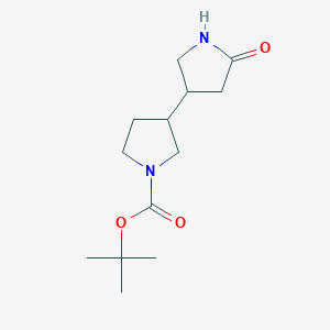 molecular formula C13H22N2O3 B2970319 Tert-butyl 3-(5-oxopyrrolidin-3-yl)pyrrolidine-1-carboxylate CAS No. 1781087-70-4