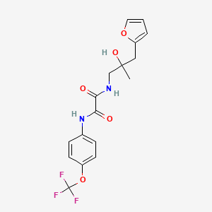 molecular formula C17H17F3N2O5 B2970321 N1-(3-(呋喃-2-基)-2-羟基-2-甲基丙基)-N2-(4-(三氟甲氧基)苯基)草酰胺 CAS No. 1787903-05-2