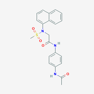 molecular formula C21H21N3O4S B297033 N-[4-(acetylamino)phenyl]-2-[(methylsulfonyl)(1-naphthyl)amino]acetamide 