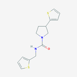 molecular formula C14H16N2OS2 B2970339 3-(噻吩-2-基)-N-(噻吩-2-基甲基)吡咯烷-1-甲酰胺 CAS No. 2185591-11-9
