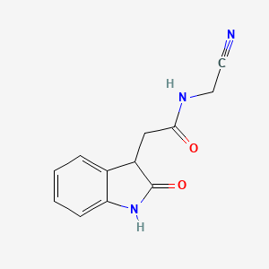 molecular formula C12H11N3O2 B2970347 N-(Cyanomethyl)-2-(2-oxo-1,3-dihydroindol-3-yl)acetamide CAS No. 2249022-46-4