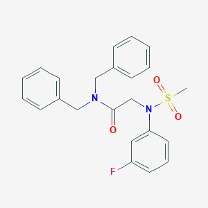 molecular formula C23H23FN2O3S B297036 N,N-dibenzyl-2-[3-fluoro(methylsulfonyl)anilino]acetamide 