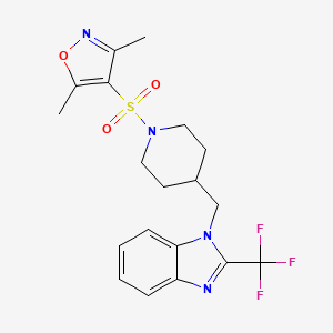 3,5-dimethyl-4-((4-((2-(trifluoromethyl)-1H-benzo[d]imidazol-1-yl)methyl)piperidin-1-yl)sulfonyl)isoxazole