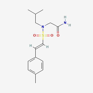 2-[[(E)-2-(4-methylphenyl)ethenyl]sulfonyl-(2-methylpropyl)amino]acetamide