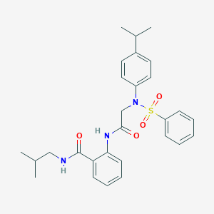 molecular formula C28H33N3O4S B297038 N-isobutyl-2-({[4-isopropyl(phenylsulfonyl)anilino]acetyl}amino)benzamide 