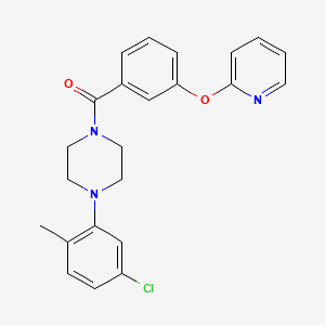 molecular formula C23H22ClN3O2 B2970383 (4-(5-Chloro-2-methylphenyl)piperazin-1-yl)(3-(pyridin-2-yloxy)phenyl)methanone CAS No. 1797861-05-2