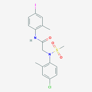 molecular formula C17H18ClIN2O3S B297039 2-[4-chloro-2-methyl(methylsulfonyl)anilino]-N-(4-iodo-2-methylphenyl)acetamide 