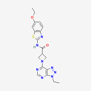 molecular formula C19H20N8O2S B2970390 N-(6-ethoxybenzo[d]thiazol-2-yl)-1-(3-ethyl-3H-[1,2,3]triazolo[4,5-d]pyrimidin-7-yl)azetidine-3-carboxamide CAS No. 1448124-27-3