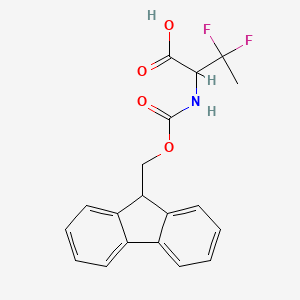 molecular formula C19H17F2NO4 B2970392 2-(9H-Fluoren-9-ylmethoxycarbonylamino)-3,3-difluorobutanoic acid CAS No. 140647-55-8