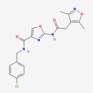 N-(4-chlorobenzyl)-2-(2-(3,5-dimethylisoxazol-4-yl)acetamido)oxazole-4-carboxamide