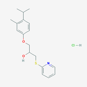 molecular formula C18H24ClNO2S B2970399 1-(4-异丙基-3-甲基苯氧基)-3-(吡啶-2-基硫代)丙烷-2-醇盐酸盐 CAS No. 1323538-15-3