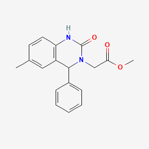 molecular formula C18H18N2O3 B2970406 Methyl 2-(6-methyl-2-oxo-4-phenyl-1,4-dihydroquinazolin-3-yl)acetate CAS No. 313502-69-1