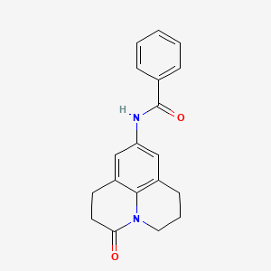 molecular formula C19H18N2O2 B2970409 N-(3-oxo-1,2,3,5,6,7-hexahydropyrido[3,2,1-ij]quinolin-9-yl)benzamide CAS No. 898427-47-9