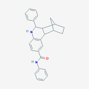 molecular formula C27H26N2O B297041 N,10-diphenyl-9-azatetracyclo[10.2.1.0~2,11~.0~3,8~]pentadeca-3,5,7-triene-5-carboxamide 