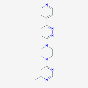 molecular formula C18H19N7 B2970411 3-[4-(6-Methylpyrimidin-4-yl)piperazin-1-yl]-6-pyridin-4-ylpyridazine CAS No. 2380143-56-4