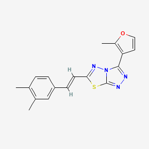 molecular formula C18H16N4OS B2970425 (E)-6-(3,4-dimethylstyryl)-3-(2-methylfuran-3-yl)-[1,2,4]triazolo[3,4-b][1,3,4]thiadiazole CAS No. 890598-06-8