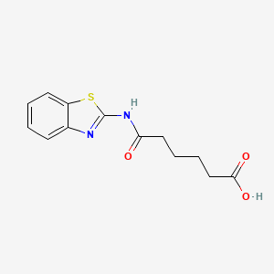 molecular formula C13H14N2O3S B2970431 5-(Benzothiazol-2-ylcarbamoyl)-pentanoic acid CAS No. 312614-93-0