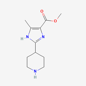 molecular formula C11H17N3O2 B2970435 Methyl 5-methyl-2-piperidin-4-yl-1H-imidazole-4-carboxylate CAS No. 2248300-71-0
