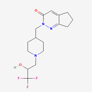 molecular formula C16H22F3N3O2 B2970436 2-{[1-(3,3,3-trifluoro-2-hydroxypropyl)piperidin-4-yl]methyl}-2H,3H,5H,6H,7H-cyclopenta[c]pyridazin-3-one CAS No. 2201785-09-1