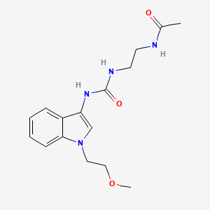 molecular formula C16H22N4O3 B2970437 N-(2-(3-(1-(2-methoxyethyl)-1H-indol-3-yl)ureido)ethyl)acetamide CAS No. 922992-02-7